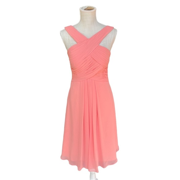 Azazie Amani Bridesmaid Dress in Watermenlon Color Size: 4 - Picture 3 of 12